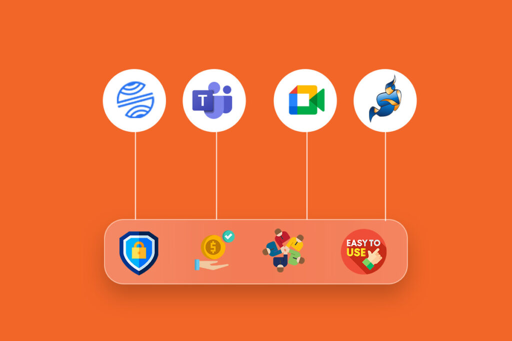 Different zoom alternatives in Africa such as Microsoft Teams, Google Meet, and Jitsi offering secure, affordable, and easy-to-use online meetings.