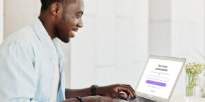 A student accessing an online learning platform with two-factor authentication, highlighting the ethical use of data in edtech for secure student information protection.