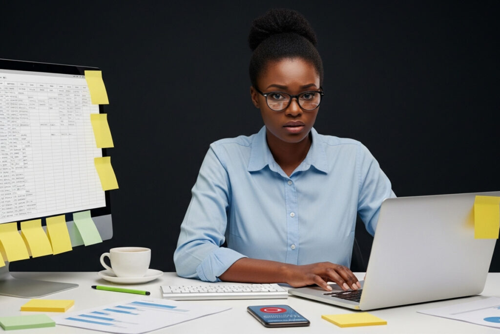 University staff using data analytics for universities to analyse student performance and academic reports
